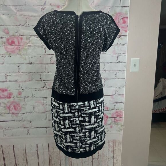 Ann Taylor nwt short sleeve mixed knit sheath dress size 4 - Picture 5 of 10
